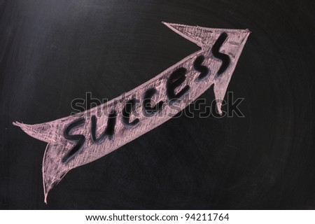 Chalk drawing - Success word written in a arrow
