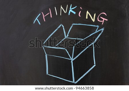Chalk drawing - Thinking outside the box