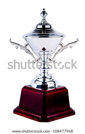 Trophy isolated with white background. Winner award of Champion (included Clipping path)