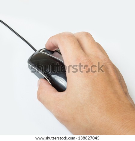 Close up businessman used mouse for click select something