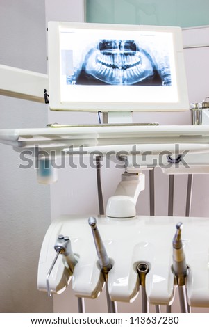 X-ray teeth for check in dentist room