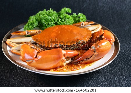 Singapore chili mud crab in  in restaurant