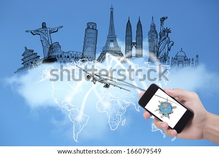 Smart phone for check in for your travel around the world for good avanture and business Smart phone for check in for your travel around the world for good avanture and business
