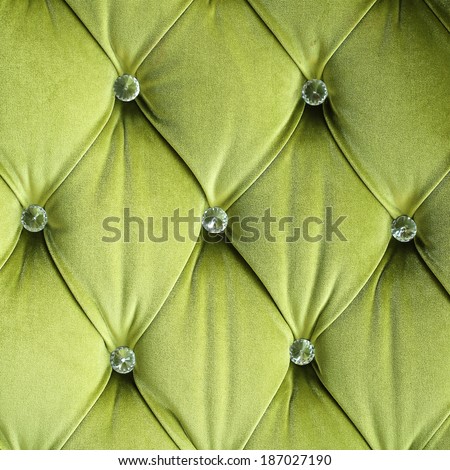 Close up Green sofa background in the hotel