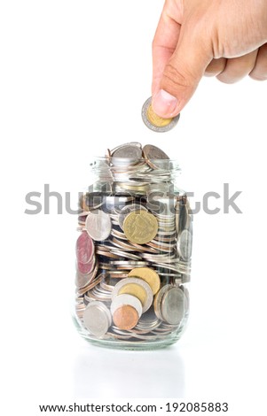 Saving money into bottle for cash in future investment