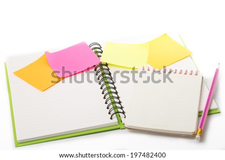 Daily note book isolated with white background