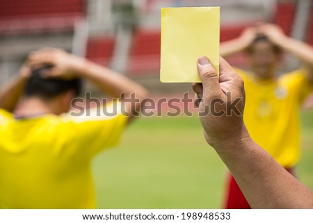 Referee soccer recorded player foul in the game