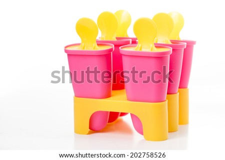 Pink Ice cream maker isolated with white background