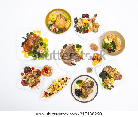 Western food style isolated with white background