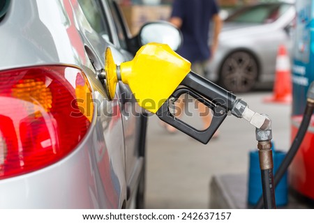 Fuel station service fill  energy into your car at gas station