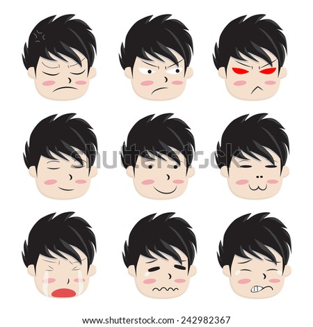 Cartoon emotion character style with Vector
