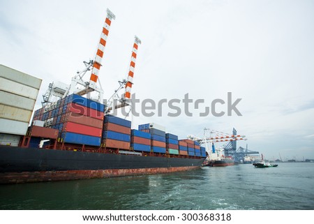 Port container terminal for transportation your product in the morning.