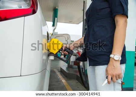 Fuel station service fill energy into your car at gas station