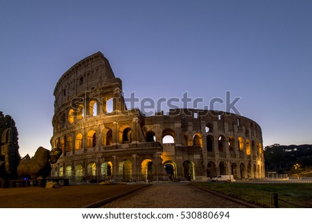 Colosseum rome view ,history famous landmark historic of italy.Italian and tourist people come to visit in this building.