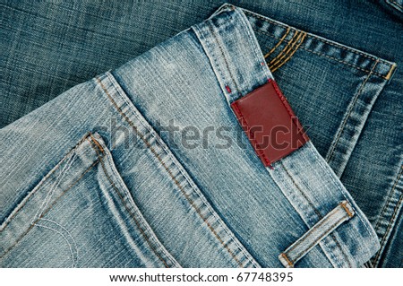 Empty  leather label view of jeans for your good band name