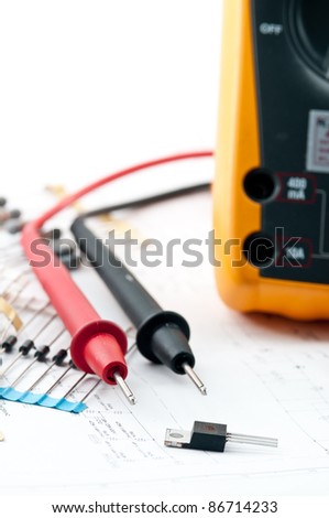 Checking Circuit by Multi-Meter. Electrical Engineer on during checking circuit board unit by Multi-Meter