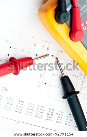 Checking Circuit by Multi-Meter. Electrical Engineer on during checking circuit board unit by Multi-Merer