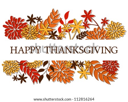 Thanksgiving season al design with autumn leaves and flowers isolated on white Thanksgiving season al design with autumn leaves and flowers isolated on white