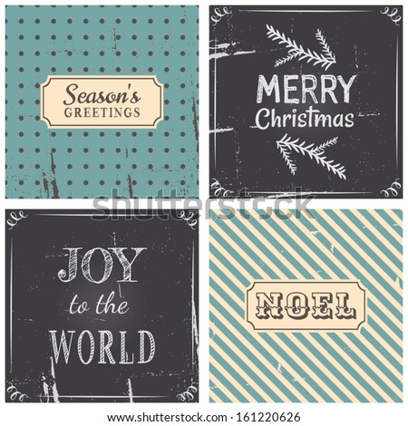 A set of four vintage style greeting cards for Christmas A set of four vintage style greeting cards for Christmas
