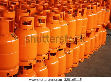 LPG Gas Bottles. LPG plant