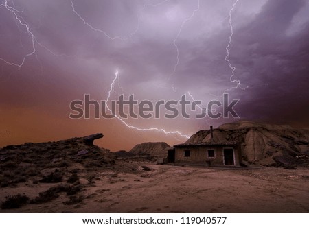 Storm over the desert of Bardenas