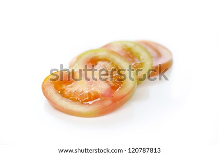 Tomatoes sliced isolated on white background