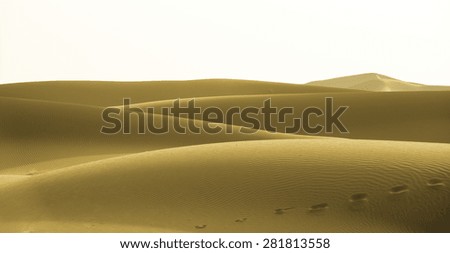 Yellow dunes in Chigaga desert, Morocco, North Africa