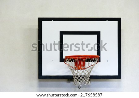 Basketball Basket - Basketball basket on a gymnasium wall.