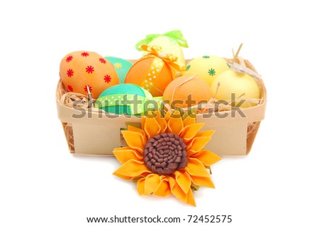 basket of easter eggs clipart. easter eggs in asket with