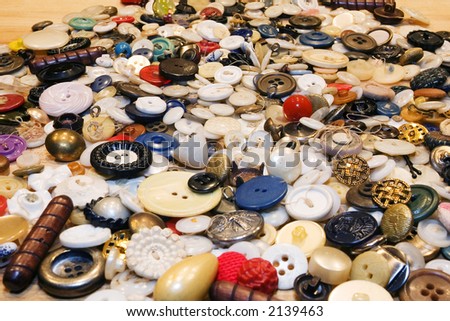 Shot of buttons from Great Grandma\'s sewing box