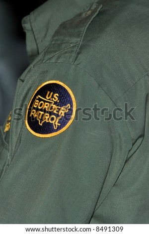 Shot of the arm badge of a Border Patrol Agent.