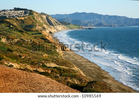 Shot of the Northern California cliffs near Daly City in Northern California.