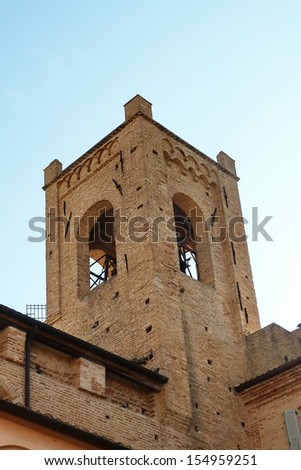 Tower of the lonely sparrow and the cloister St. Augustine, Recanati, Marche, Italy
