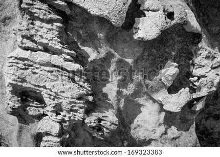 Natural rock  texture background in black and white.