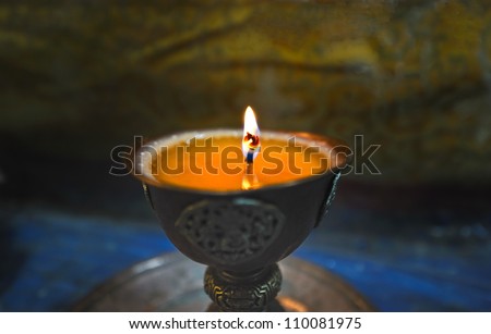 oil  lamp at Tibet temple