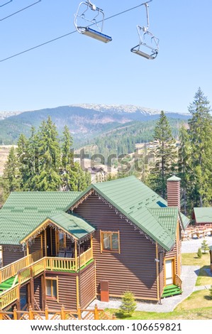 hotel complex in the resort mountainous areas