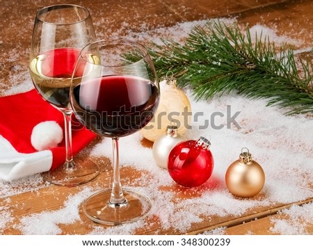 Xmas red and white wine