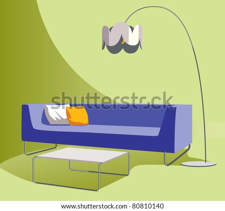 Living Room Stock Vector Illustration 80810140 : Shutterstock