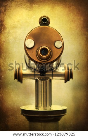 vintage style picture of an old telescope