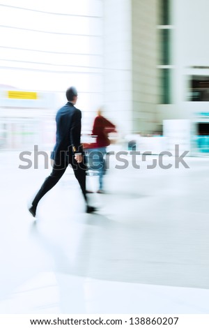 business man in a hurry at the airport