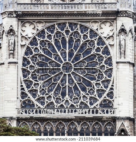 rosette window of the church Notre Dame de Paris