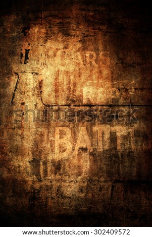 dark grunge texture with letters on a wall and dark vignette