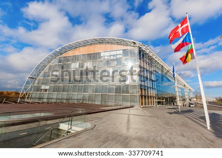 LUXEMBOURG, LUXEMBOURG - NOVEMBER 04, 2015: European Investment Bank -EIB-. The EIB is a publicly owned international financial institution and its shareholders are the EU member states