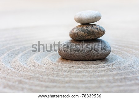 stone stack on a zen garden