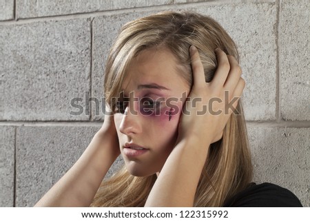 Image of an abused and confused woman