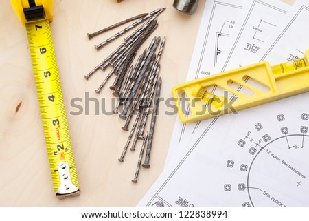 Tools to measure with all set out on a table