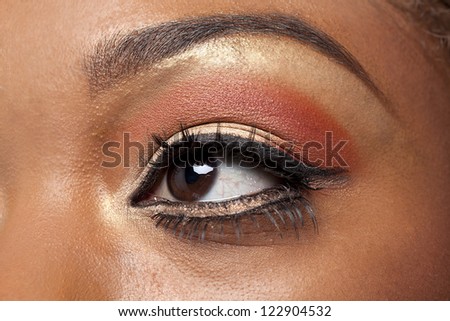 Detailed shot of a woman\'s eyes with make-up, samara Powder