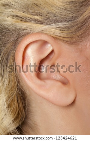 A close up image of human ear