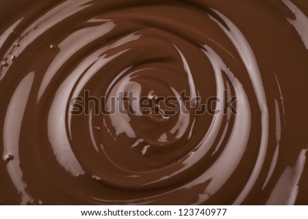 Macro image of a dark melted chocolate