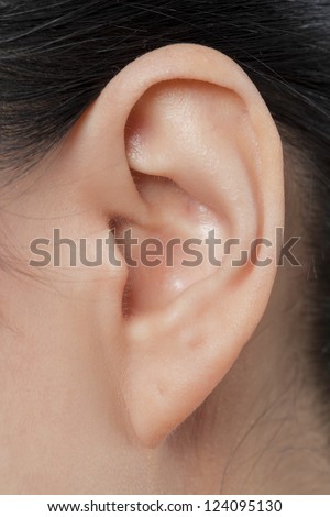 Close-up image of a female\'s left ear